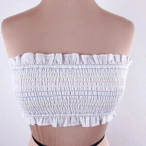 Privacy pleaseXRevolve bay smocked crop top